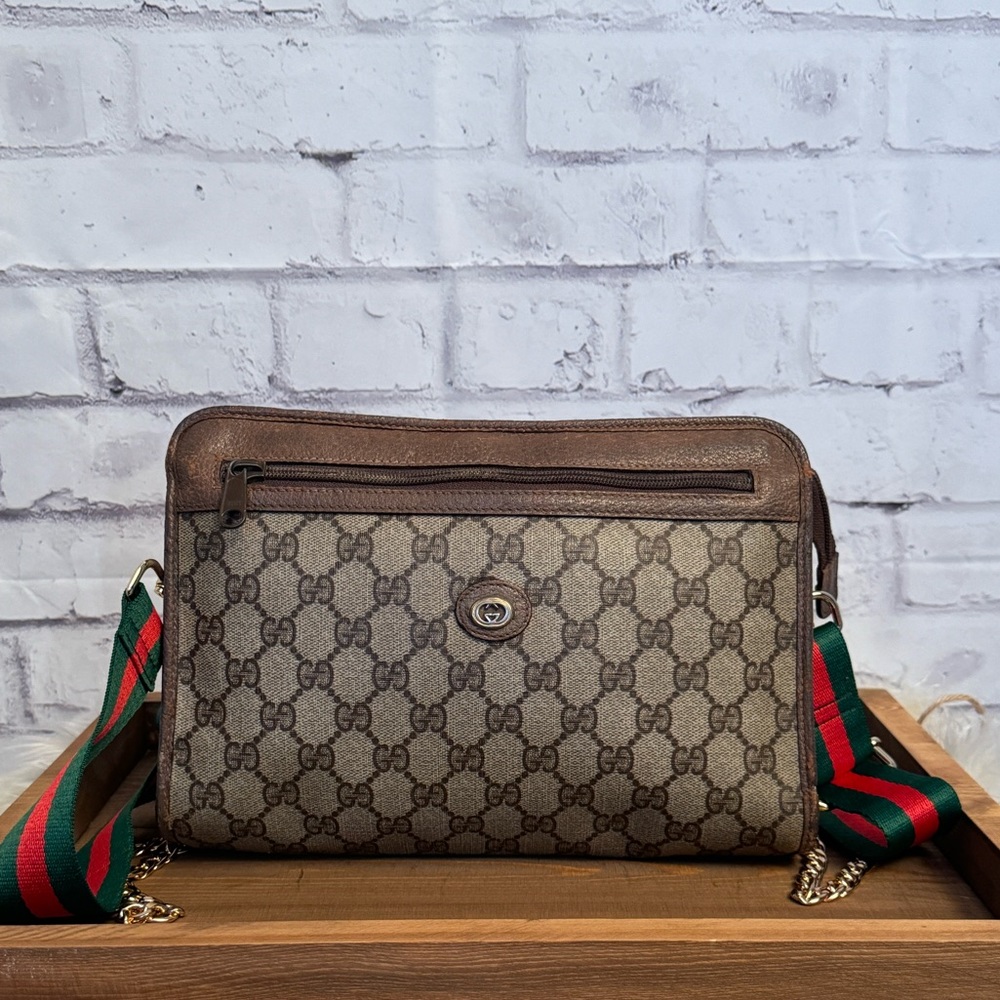 GUCCI Authentic Vintage GG Monogram Clutch Bag